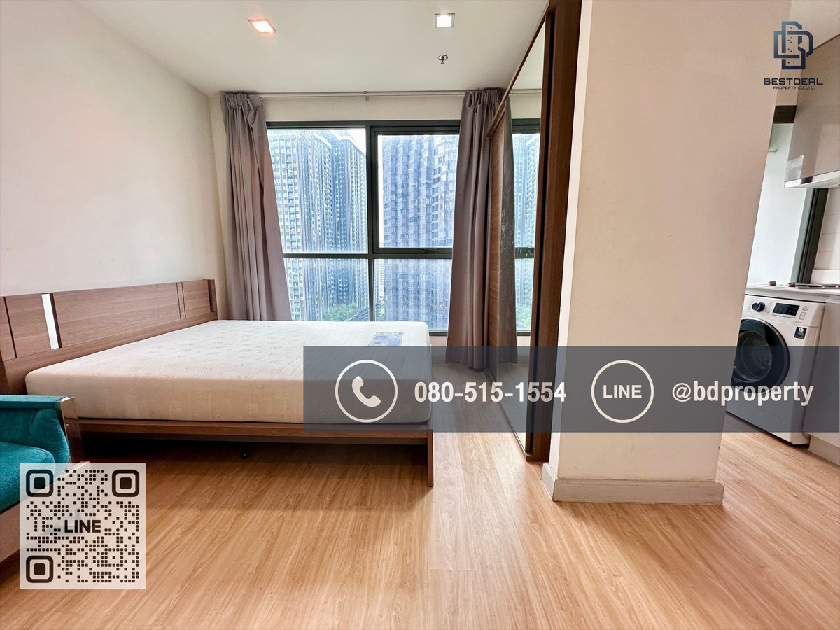 For RentCondoRama9, Petchburi, RCA : Bestdeal for rent at Studio 22 sqm. Price 13,000/month only. Furniture and electrical appliances “IDEO Mobi Rama 9“ near MRT and Central Rama 9, only 80 m.