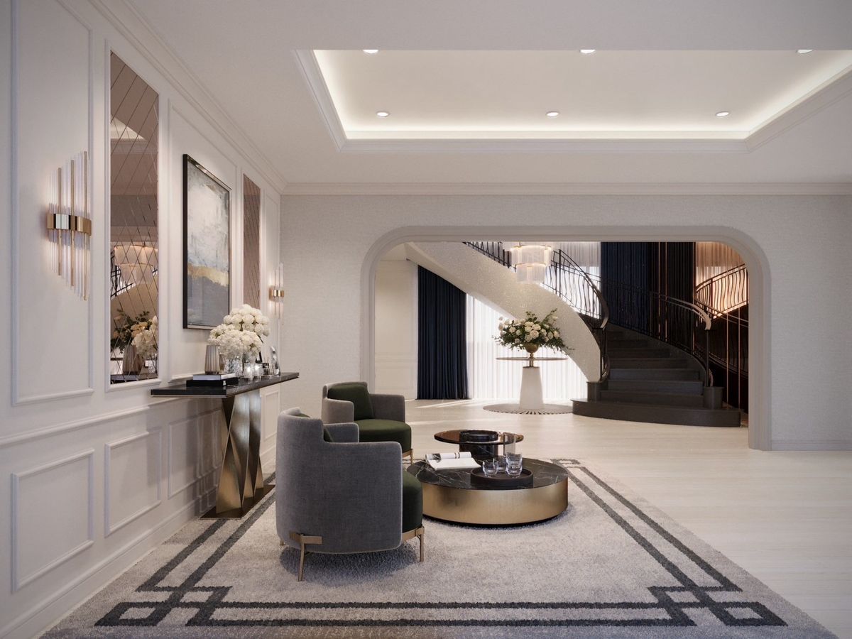 For SaleHouseKaset Nawamin,Ladplakao : ✨ European-Style Luxury House at Grand Bangkok Boulevard – 5 Bedrooms, 6 Bathrooms, 591 sq.m. Usable Area, Premium Corner Plot with High Privacy, Close to Ramintra–Kaset Nawamin Roads