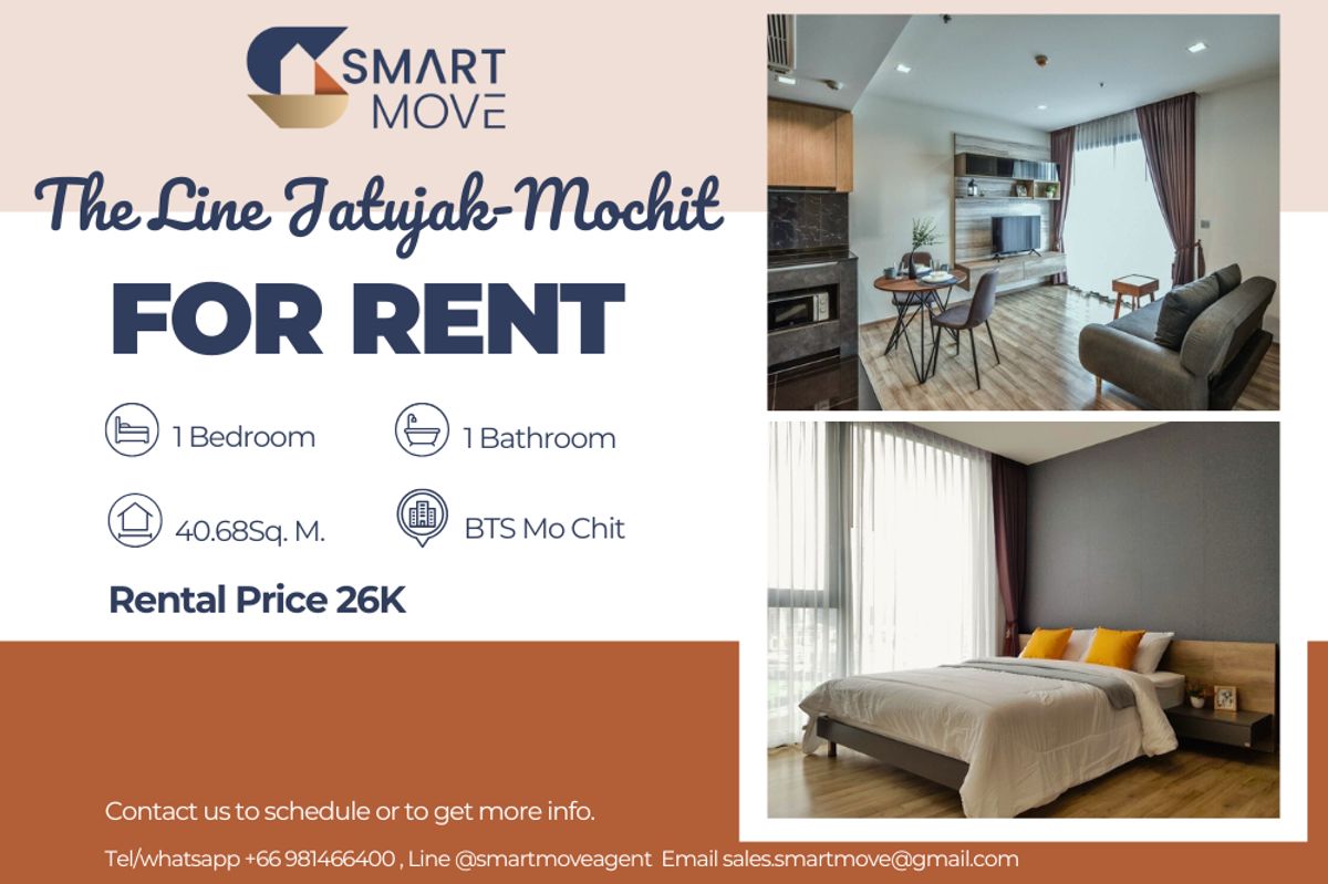 For RentCondoSapankwai,Jatujak : 🔥 For Rent !! high floor 13++, Newly renovated, Good location!!🔥 Code C20240300984..........The Line Jatujak-Mochit, 1 bedroom, 1 bathroom, furnished, ready to move in 📣📣