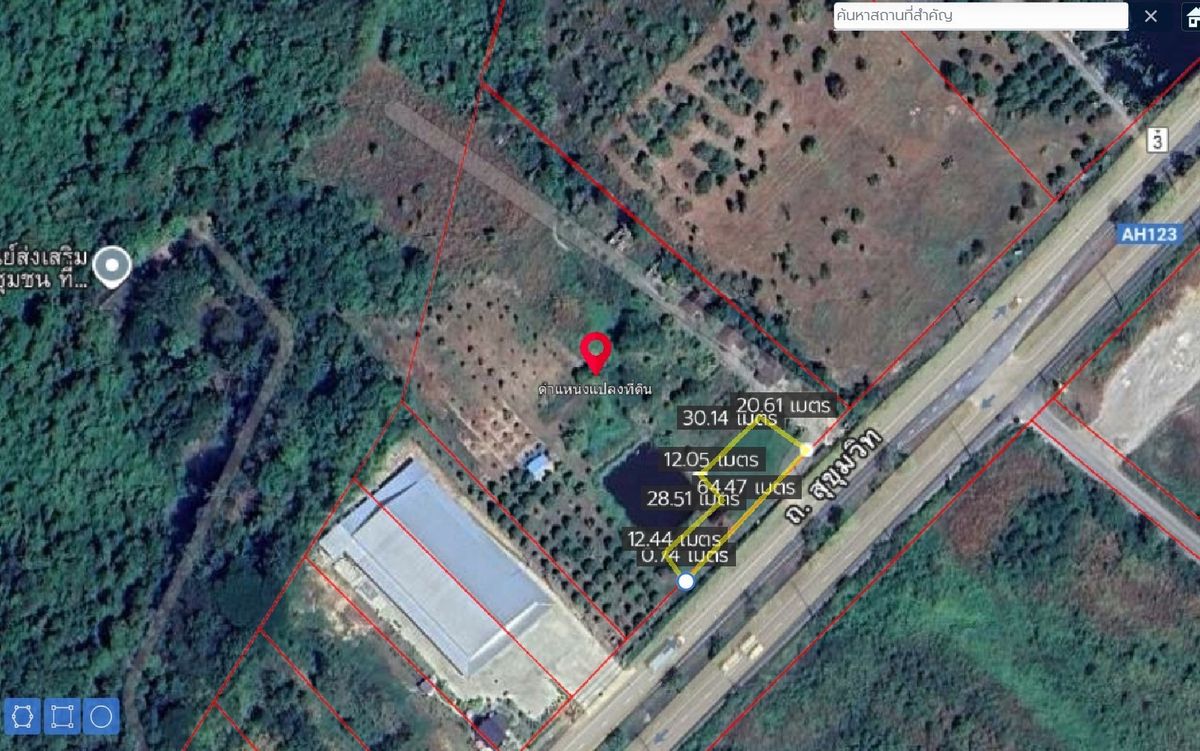 ให้เช่าที่ดินระยอง : ให้เช่าที่ติดถนน สุขุมวิท เขาหินตั้ง แกลง ระยอง