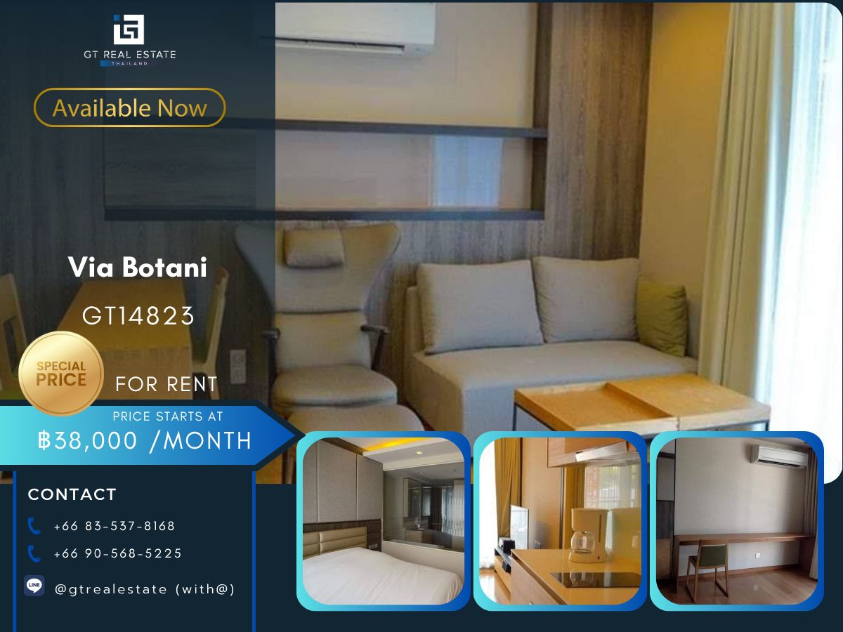 For RentCondoSukhumvit, Asoke, Thonglor : The VIA Botani condo is convenient to travel near the BTS Skytrain. There is a beautiful shuttle room, complete furniture, ready to stay in the room very quickly !!