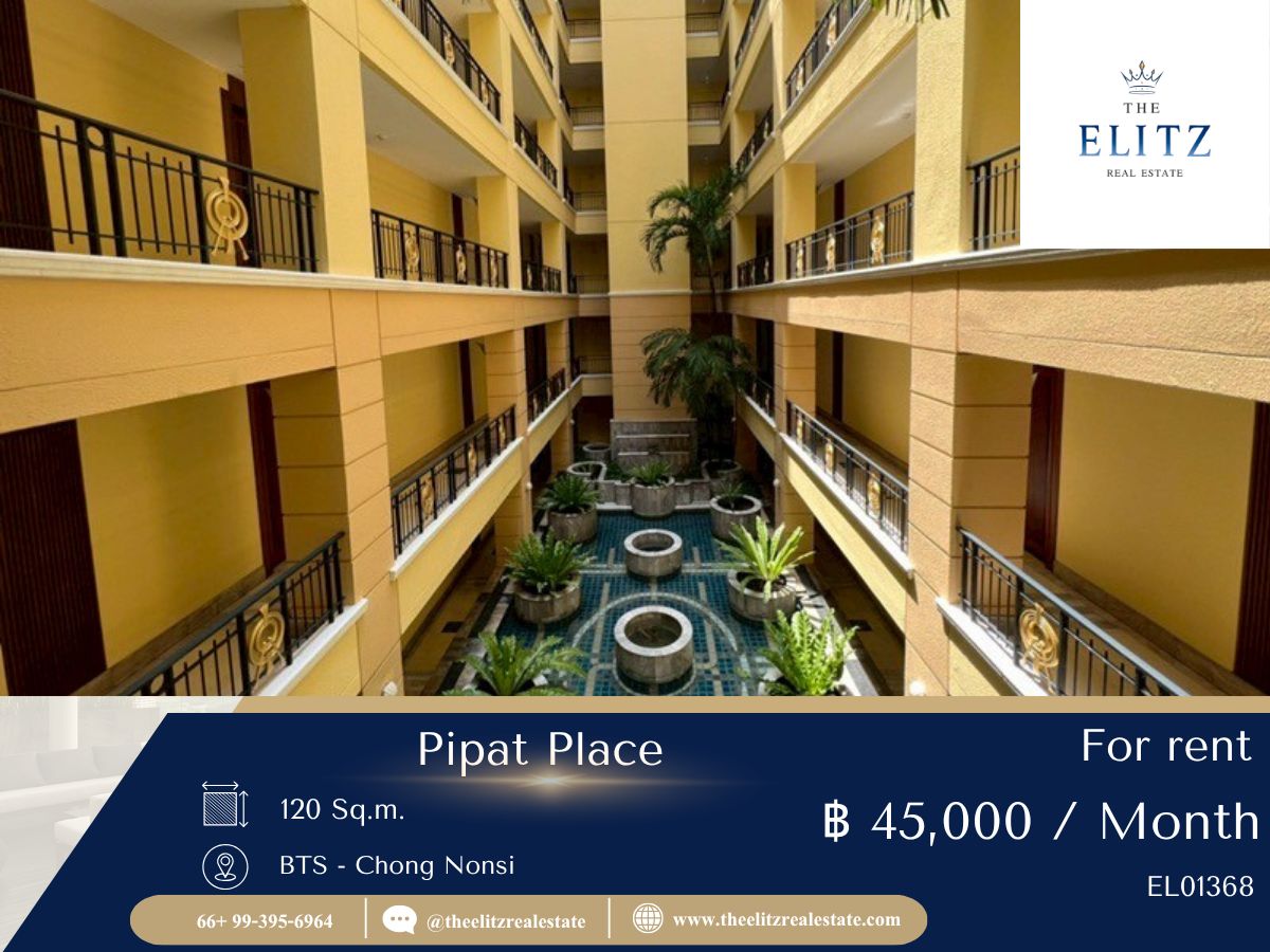 For RentCondoSilom, Saladaeng, Bangrak : ✨ PIPAT PLACE for RENT | Large beautiful room Rare Item, Silom area, ready to move in immediately 💯