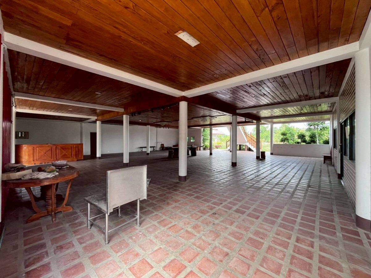 ขายบ้านกาญจนบุรี : ขายบ้านพักตากอากาศกาญจนบุรี 5 ไร่ เลาขวัญ วิวเขา บรรยากาศสงบ บ้านไม้สักกึ่งปูน พร้อมเข้าอยู่