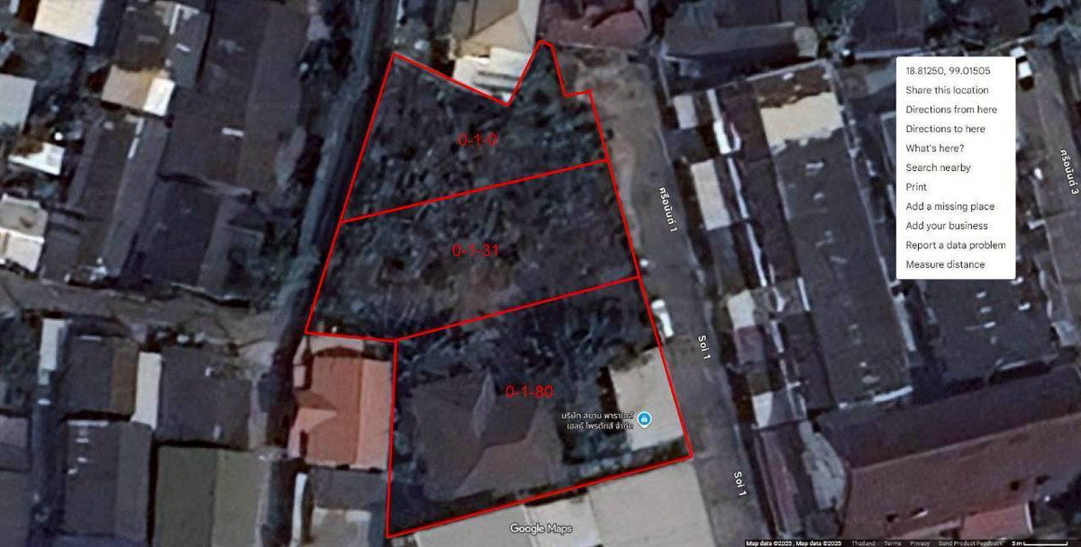 For SaleLandChiang Mai : Land for sale, gold location In the heart of the business district and community, size 231 square wah, Fah Ham Subdistrict, Mueang Chiang Mai District, Chiang Mai Province