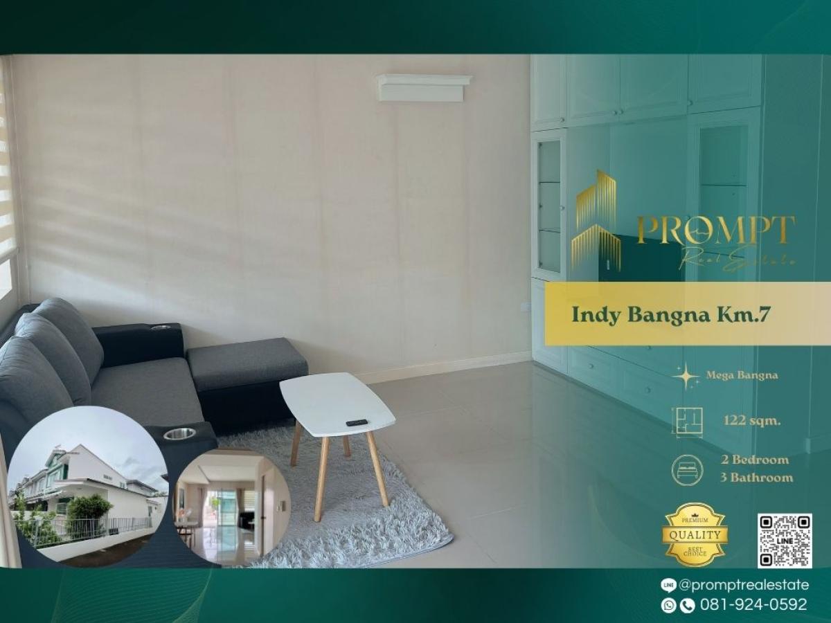 For RentHouseBangna, Bearing, Lasalle : IJ04360 - Indy Bangna Km.7 phase 1 :  อินดี้ บางนา กม 7 เฟส 1 - Mega Bangna, International School (SISB / TCIS / Concordian), Suvarnabhumi Airport