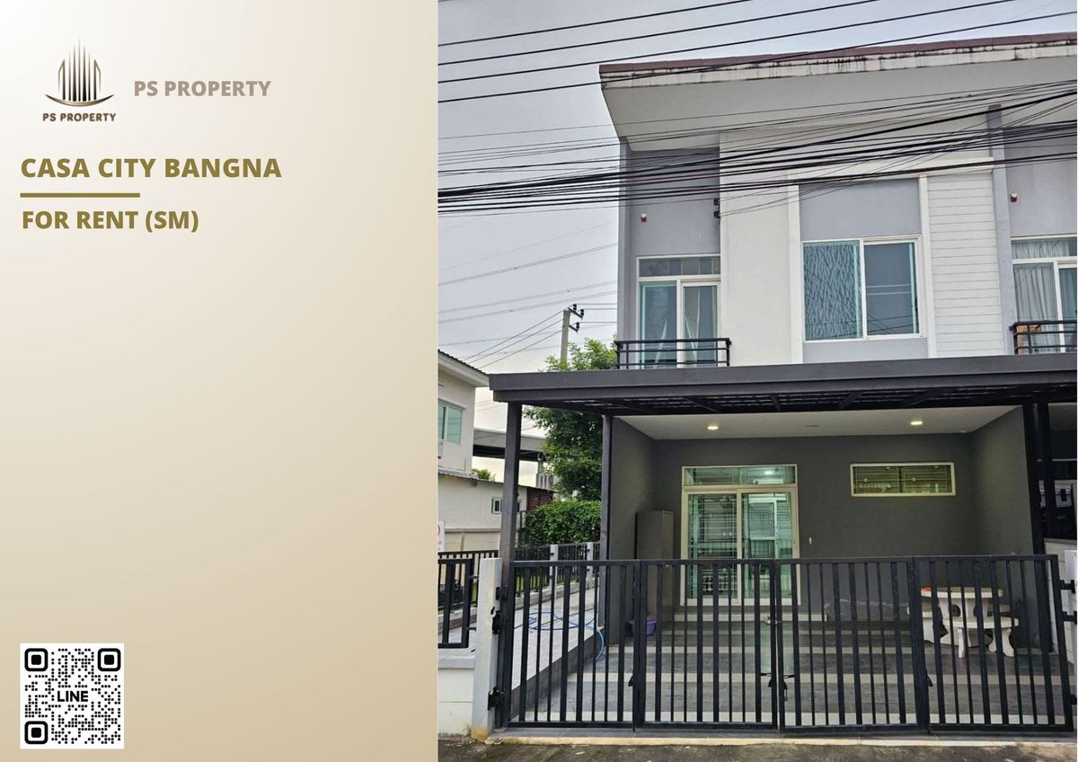 For RentTownhomeSamut Prakan,Samrong : Townhouse for rent ✨ Casa City Bangna ✨ 3 bedrooms, 2 bathrooms, fully furnished and equipped with appliances