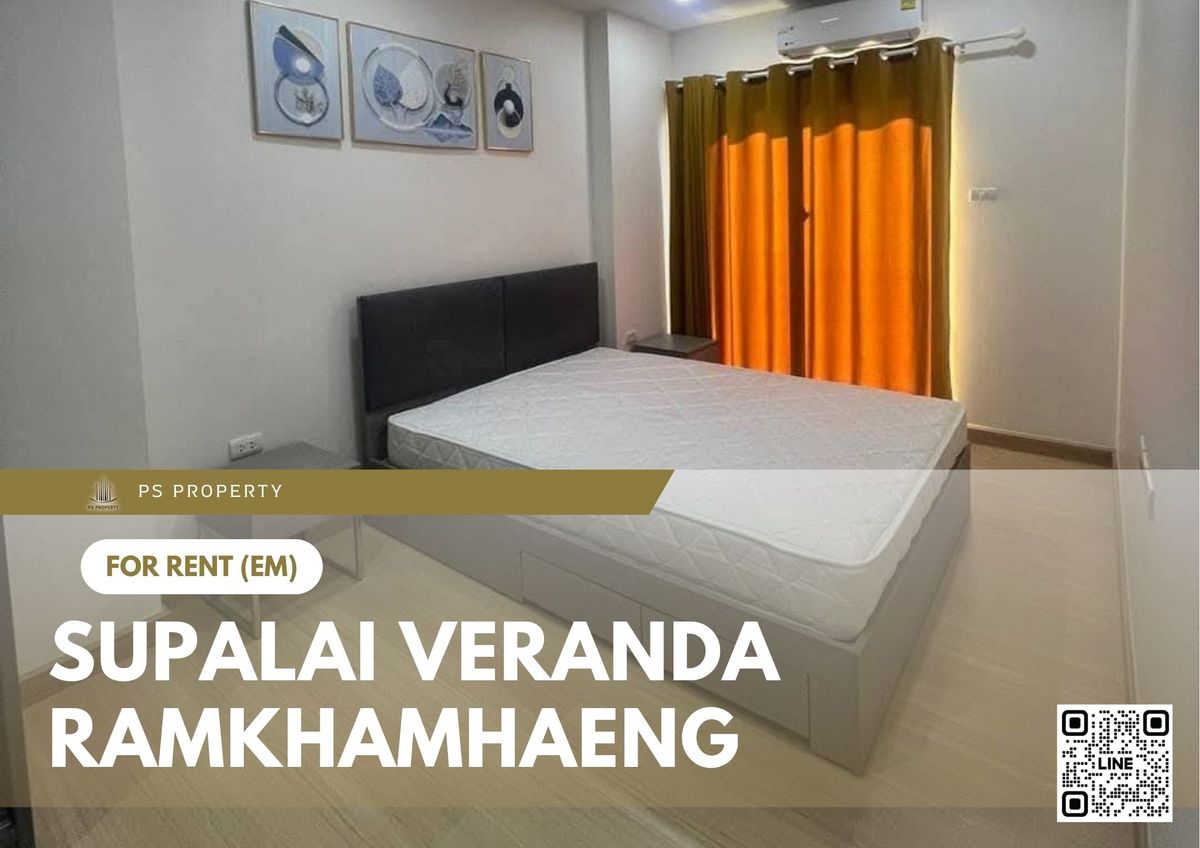 For RentCondoRamkhamhaeng, Hua Mak : For rent 📍 Supalai Veranda Ramkhamhaeng 📍 Fully furnished and equipped, near The Mall Bangkapi