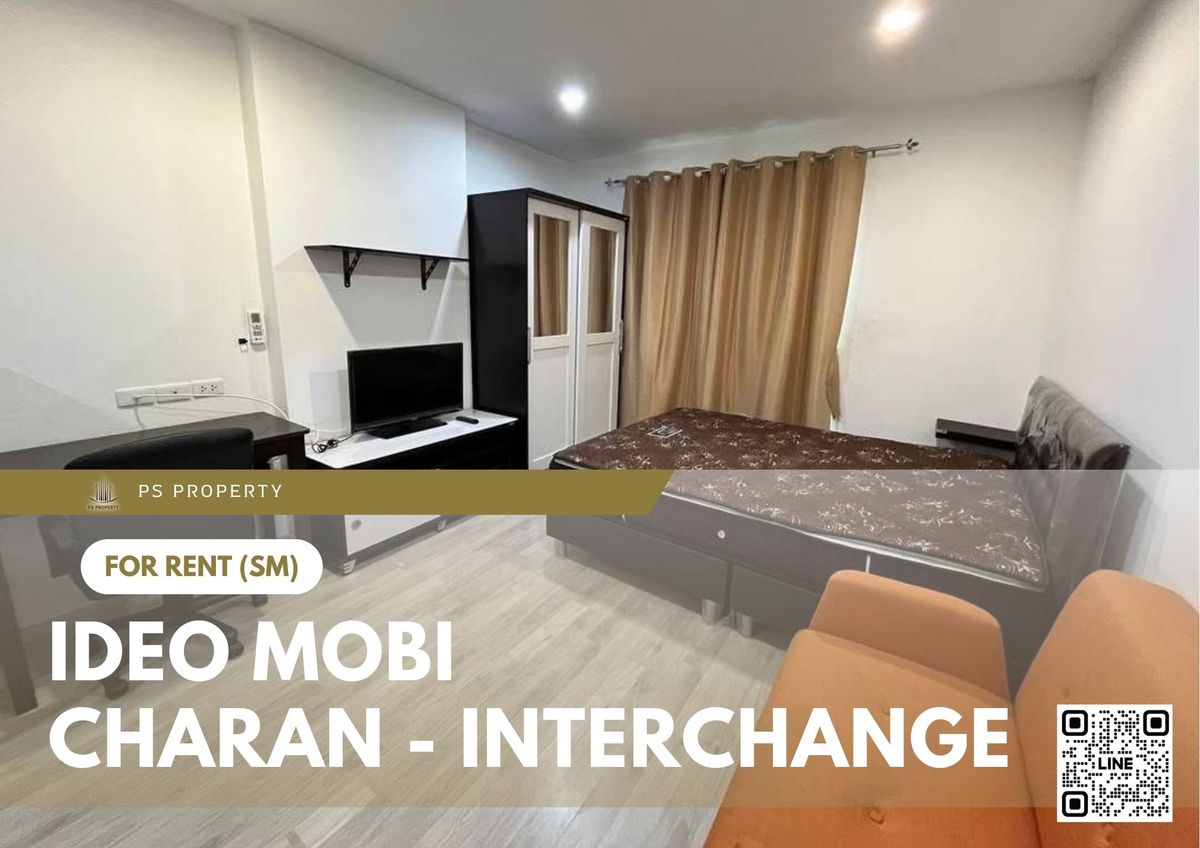 For RentCondoPinklao, Charansanitwong : For rent 📍 IDEO Mobi Charan - Interchange 📍 Fully furnished and equipped, near MRT Bang Khun Non