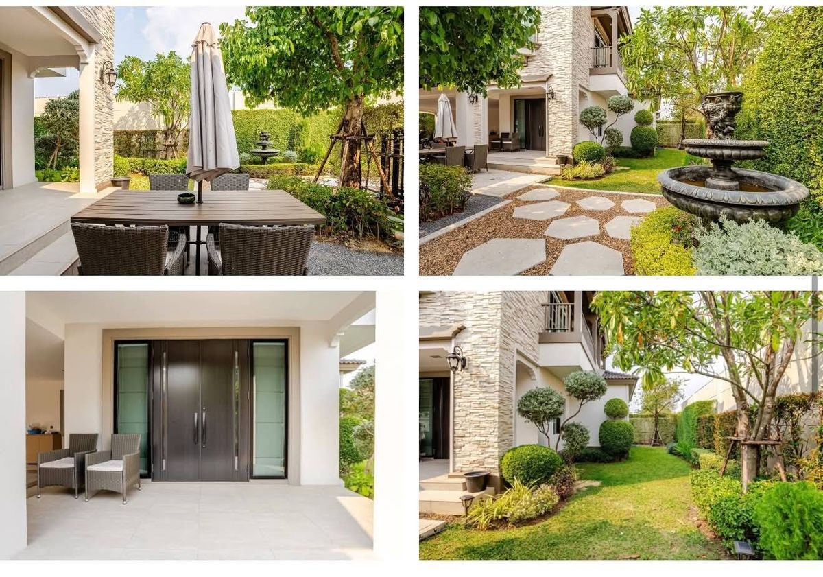 For RentHouseVipawadee, Don Mueang, Lak Si : Single house for rent 📍 Nantawan Ramintra-Paholyothin 50 📍 4 bedrooms, 4 bathrooms, fully furnished and equipped with appliances