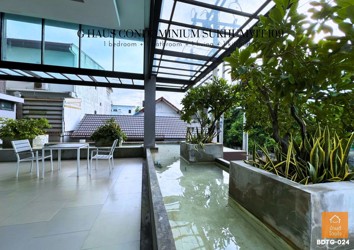 For SaleCondoBangna, Bearing, Lasalle : 🔥Hot Sale! G Haus Condo Sukhumvit 109 (41.54 sq m), 1 bedroom, 1 bathroom, Santikam 4