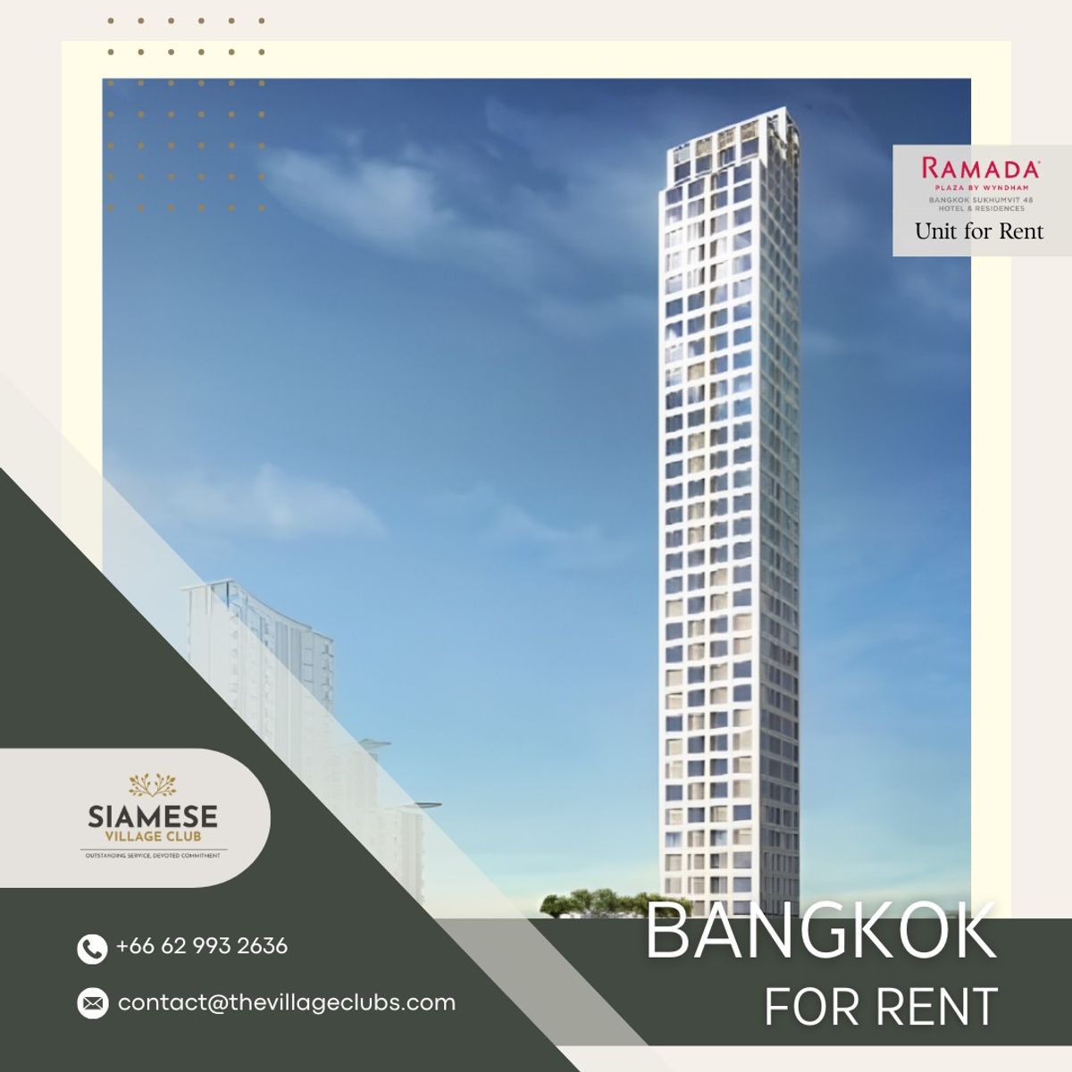ให้เช่าคอนโดอ่อนนุช อุดมสุข : Ramada by Wyndham Sukhumvit 48  (Siamese Sukhumvit 48)