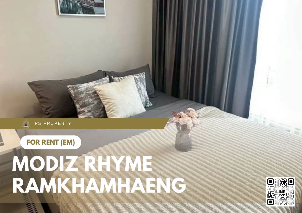 For RentCondoRamkhamhaeng, Hua Mak : For rent ✨ Modiz Rhyme Ramkhamhaeng ✨ Fully furnished and equipped, near MRT Ramkhamhaeng