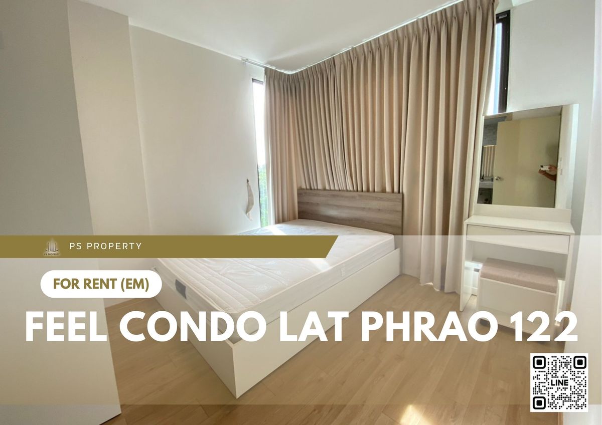 ให้เช่าคอนโดลาดพร้าว101 แฮปปี้แลนด์ : ให้เช่า 📍 Feel Condo Lat Phrao 122 📍 เฟอร์นิเจอร์ และ เครื่องใช้ไฟฟ้าครบ ใกล้ MRT ลาดพร้าว 101