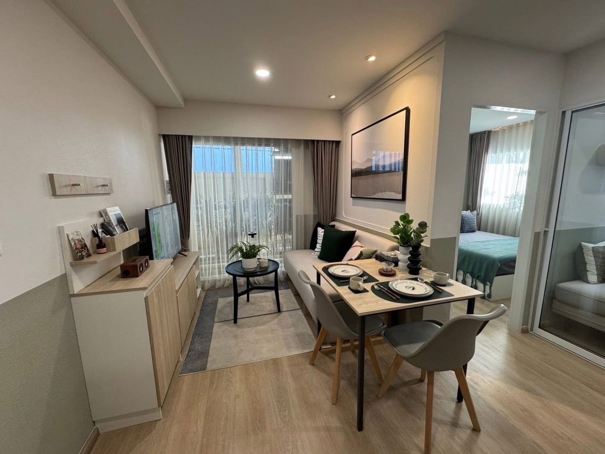 ขายดาวน์คอนโดวิภาวดี ดอนเมือง หลักสี่ : ขายดาวน์ Cozi BTS สะพานใหม่ (34.05 ตร.ม.) 1 Bedroom Plus ห้องมุม สวย 