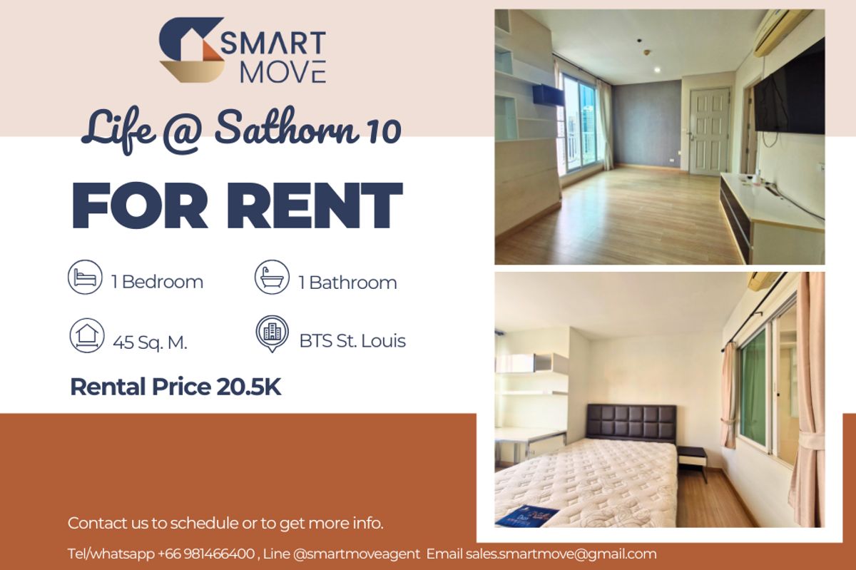 For RentCondoSathorn, Narathiwat : 🔥 For Rent !! high floor 23++, corner room!! 🔥 Code C20221200697..........Life @ Sathorn 10, 1 bedroom, 1 bathroom, furnished, ready to move in 📣📣