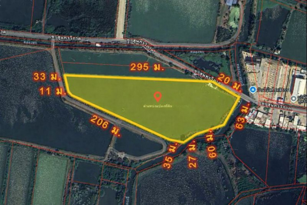 For SaleLandSamut Prakan,Samrong : Vacant land for sale, next to Soi Sunthonwipak, near Theparak Road, Samut Prakan, suitable for business, 17 rai, 3 ngan, 36 sq m.