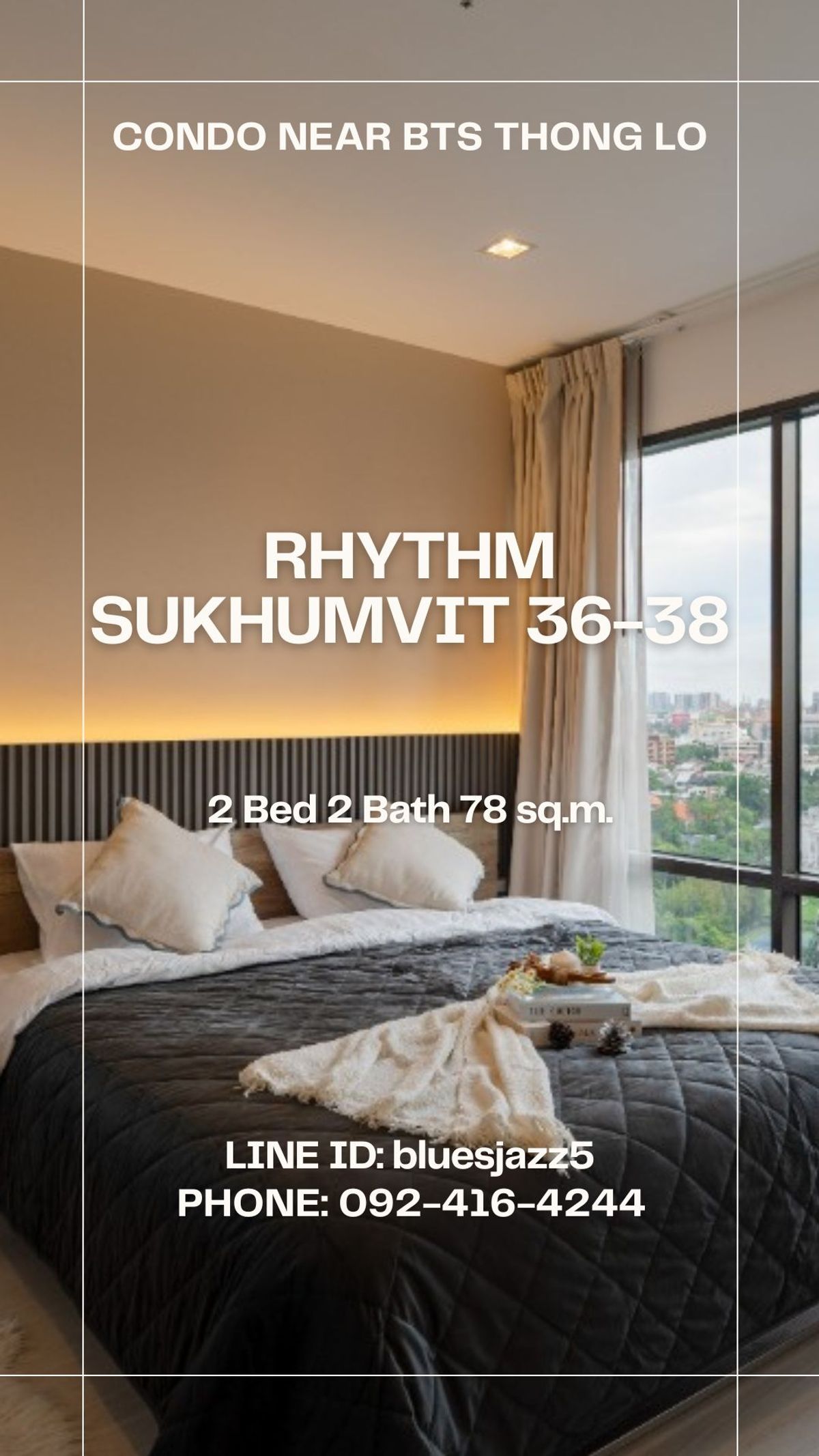 ขายคอนโดสุขุมวิท อโศก ทองหล่อ : ขายต่ำกว่าราคาตลาด Rhythm สุขุมวิท36-38 2ห้องนอน 2ห้องน้ำ 78ตรม เฟอร์ฯครบ พร้อมเข้าอยู่ คอนโดใกล้ BTS ทองหล่อ