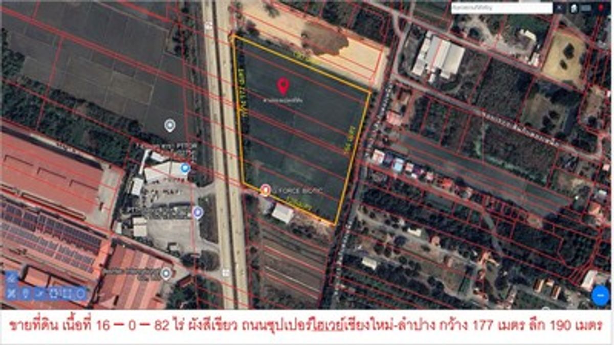 ขายที่ดินเชียงใหม่ : น่าซื้อไว้ ที่ดินติดถนนซุปเปอร์ไฮเวย์เชียงใหม่ เนื้อที่ 16 -0 - 82 ไร่ ขายเหมายกแปลง 115 ล้าน พร้อมโอน อ.สารภี เชียงใหม่