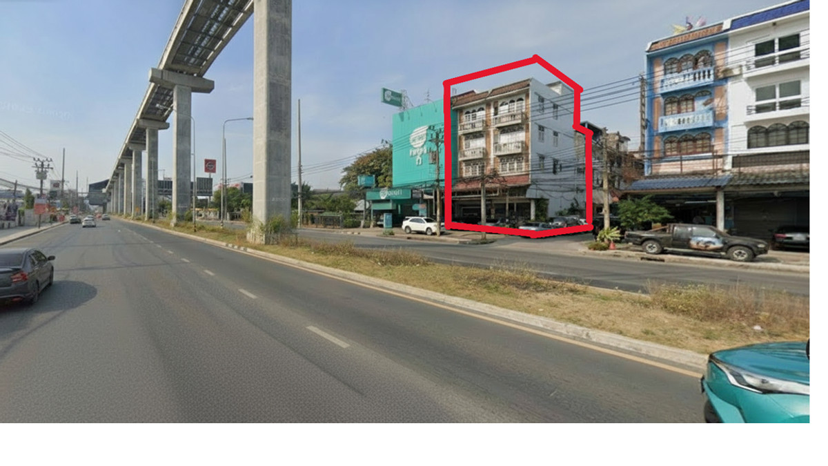 For SaleShop HouseSamut Prakan,Samrong : Commercial building for sale, 2 units, corner room. Along Theparak Road Near Sri Thepha BTS