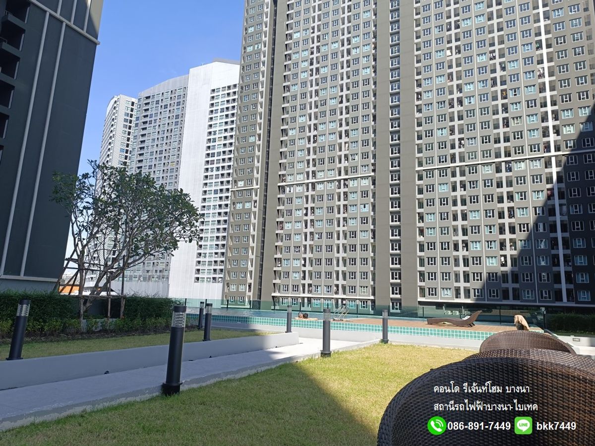 For RentCondoBangna, Bearing, Lasalle : ✅✅ give the rental room Rejan Home Condo, Bangna, Building A, Floor 9, Bang Na BTS Station Ready to enter 31/12/2025