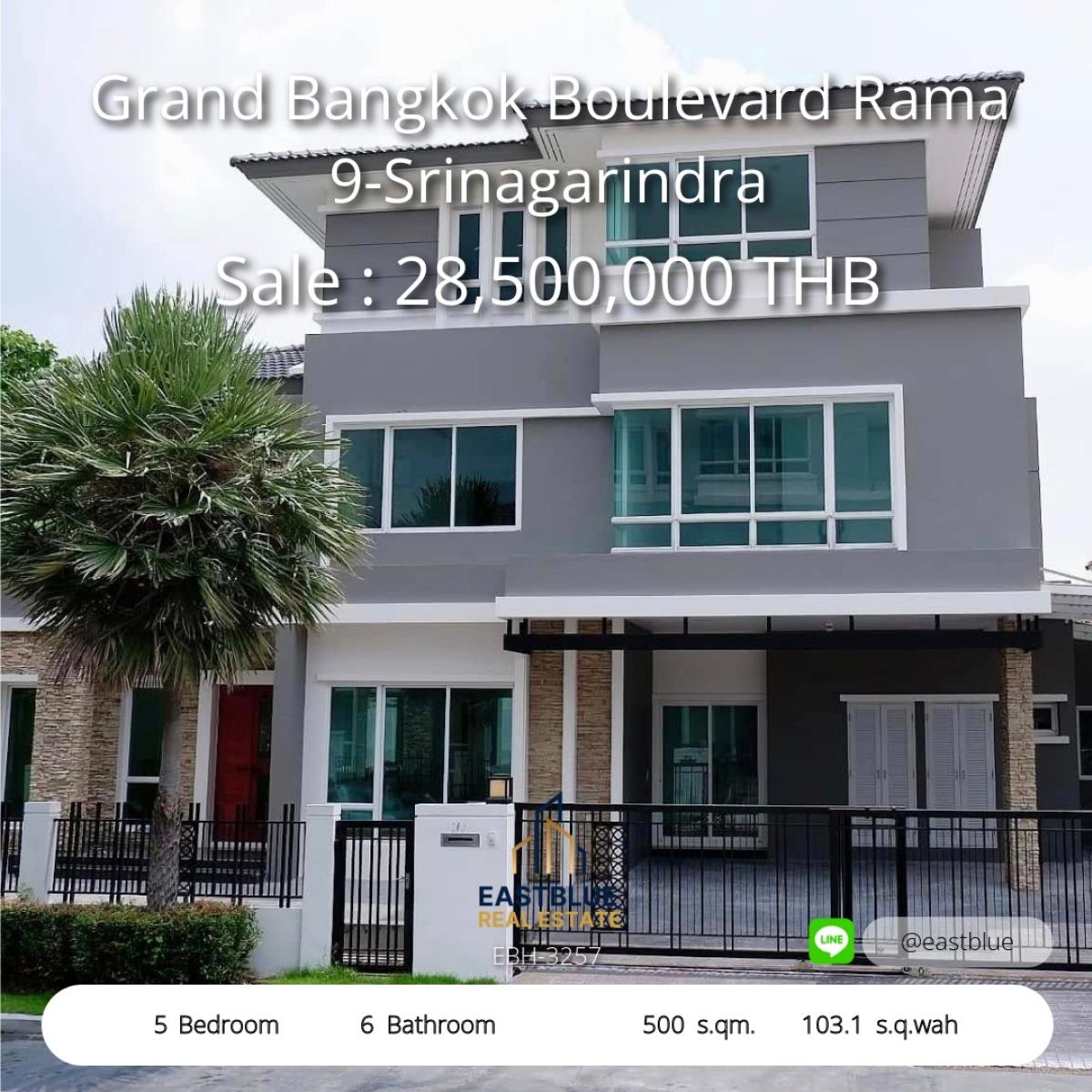 ขายบ้านพัฒนาการ ศรีนครินทร์ : บ้านเดี่ยวหรู ใกล้รถไฟฟ้าสายสีเหลือง ราคาโดนใจ! 
Luxury 5-Bed Home Near Yellow Line BTS – Unbeatable Price!