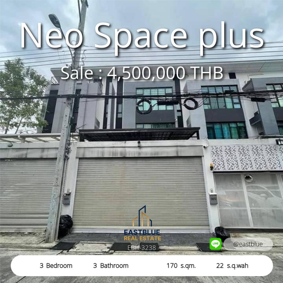 ขายทาวน์โฮมเกษตร นวมินทร์ ลาดปลาเค้า : บ้านหรู 3 ชั้นครึ่ง พร้อมลิฟท์ และฟีเจอร์สุดล้ำ! 
Luxury 3.5-Story Townhome with Elevator and Smart Features!

Neo Space Plus ราคา 4.5 ล้าน พร้อมเข้าอยู่ ซอยสุคนธสวัสดิ์ 3 
Neo Space Plus 4.5M Ready to Move in, Sukonthasawat 3 soi