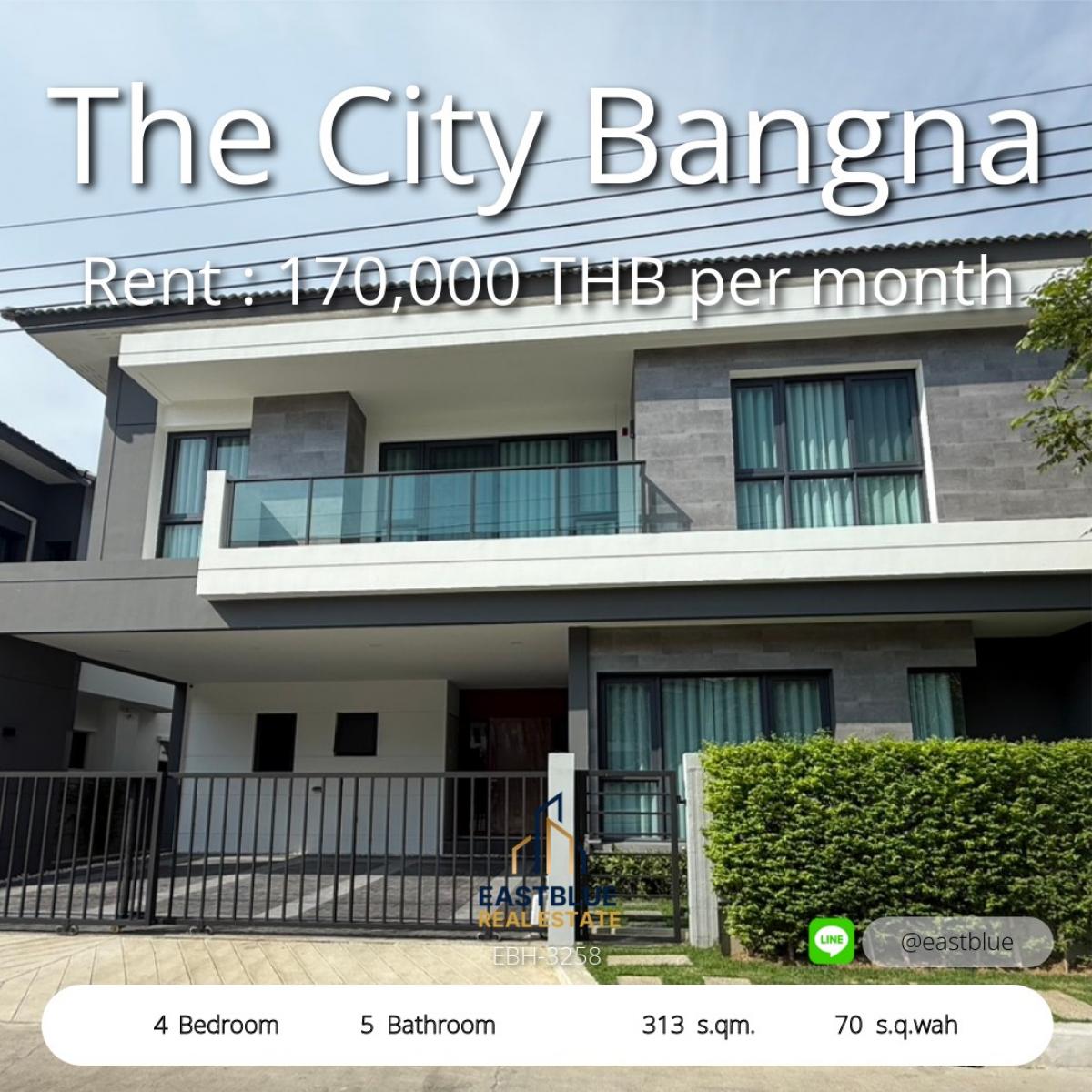 ให้เช่าบ้านบางนา แบริ่ง ลาซาล : บ้านเดี่ยวหรู 4 ห้องนอน ย่านบางนา พร้อมเข้าอยู่! 
Luxury 4-Bedroom House in Bangna Ready to Move In!