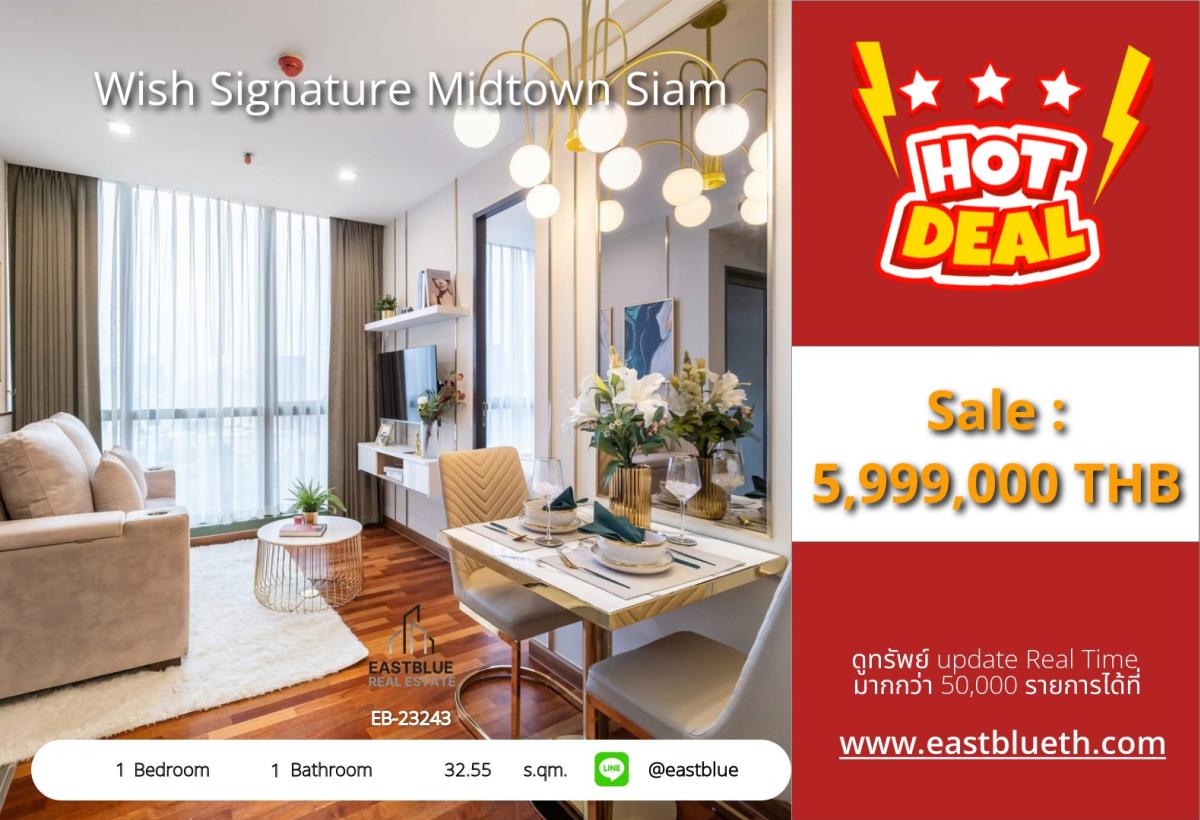 For SaleCondoRatchathewi,Phayathai : 19/02/2026, Pointing to a 1-bedroom condo in the heart of Siam!Convenient transportation, near BTS Ratchathewi, priced at 5.99 million!