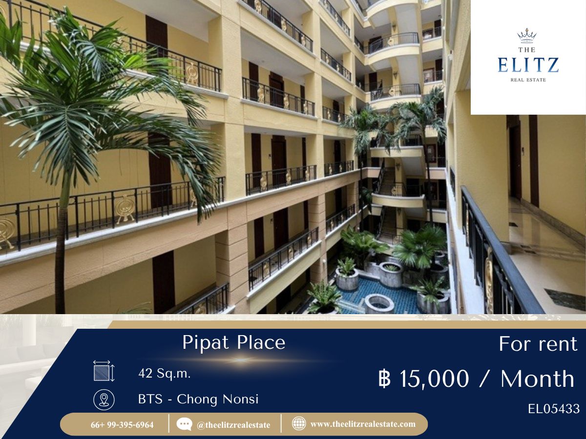For RentCondoSilom, Saladaeng, Bangrak : ✨ Pipat Place | Beautiful room, peaceful atmosphere Luxury location in Sathorn - Silom, convenient to travel, ready to move in immediately ✔