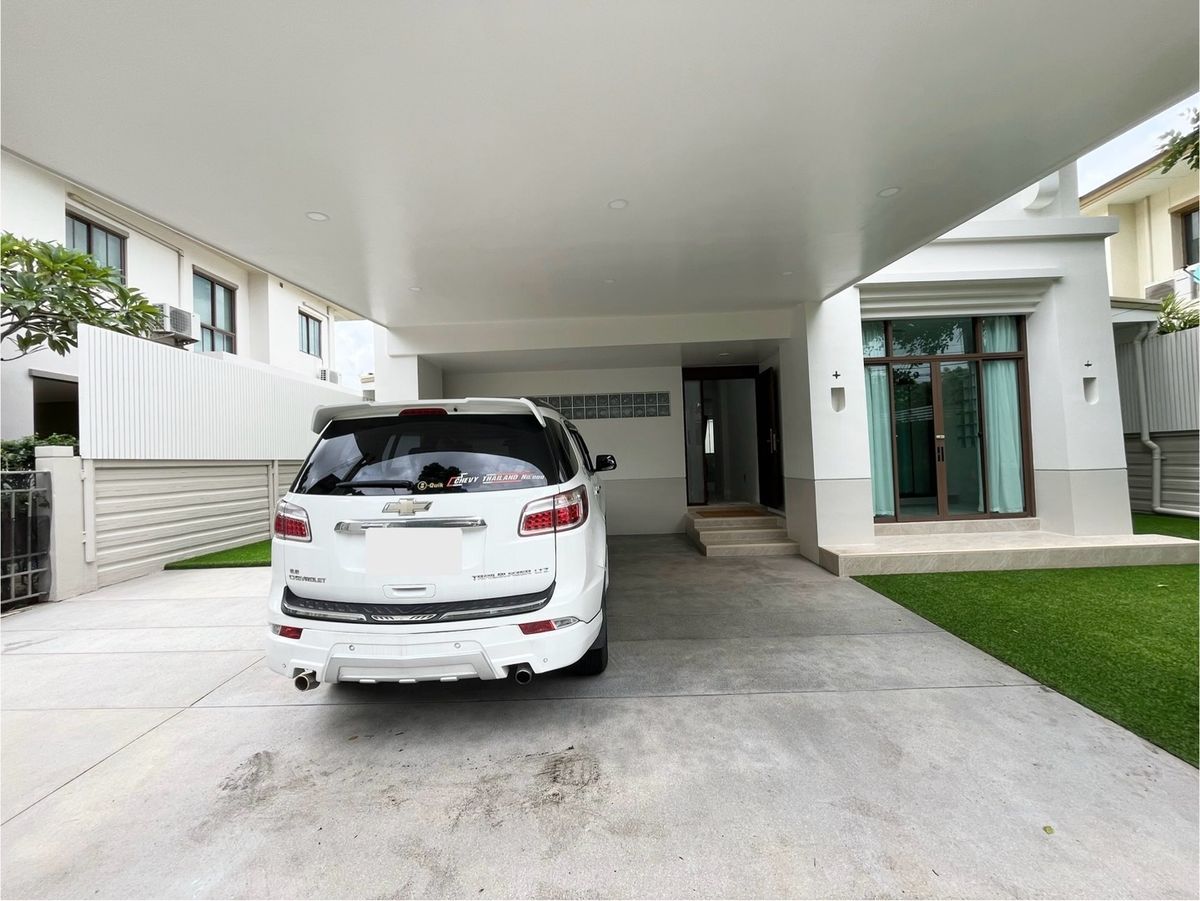 For RentHouseBangna, Bearing, Lasalle : 2 storey detached house for rent, Setthasiri Village, Bang Na-Ring Road with furniture 65,000 baht/month