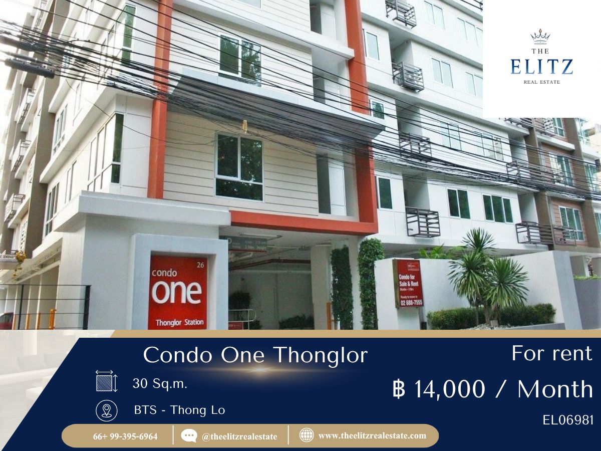 For RentCondoSukhumvit, Asoke, Thonglor : ✨ At this price in Thonglor there is only one room, Condo One Thonglor, fully furnished, ready to move in, hurry!! 💯