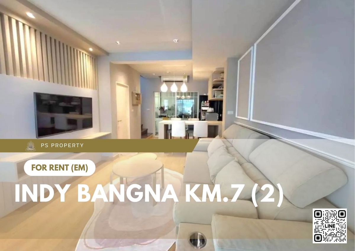 For RentTownhomeSamut Prakan,Samrong : Townhouse for rent 📍 Indy Bangna Km.7 (2) 📍 2 bedrooms, 3 bathrooms, new house, fully furnished