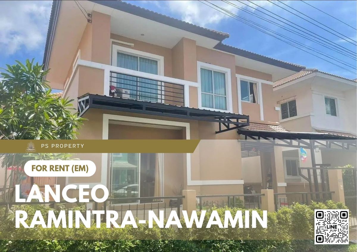 For RentHouseMin Buri, Romklao : Single house for rent ✨ Lanceo Ramintra-Nawamin ✨ 3 bedrooms, 2 bathrooms, fully furnished and equipped, pets allowed!
