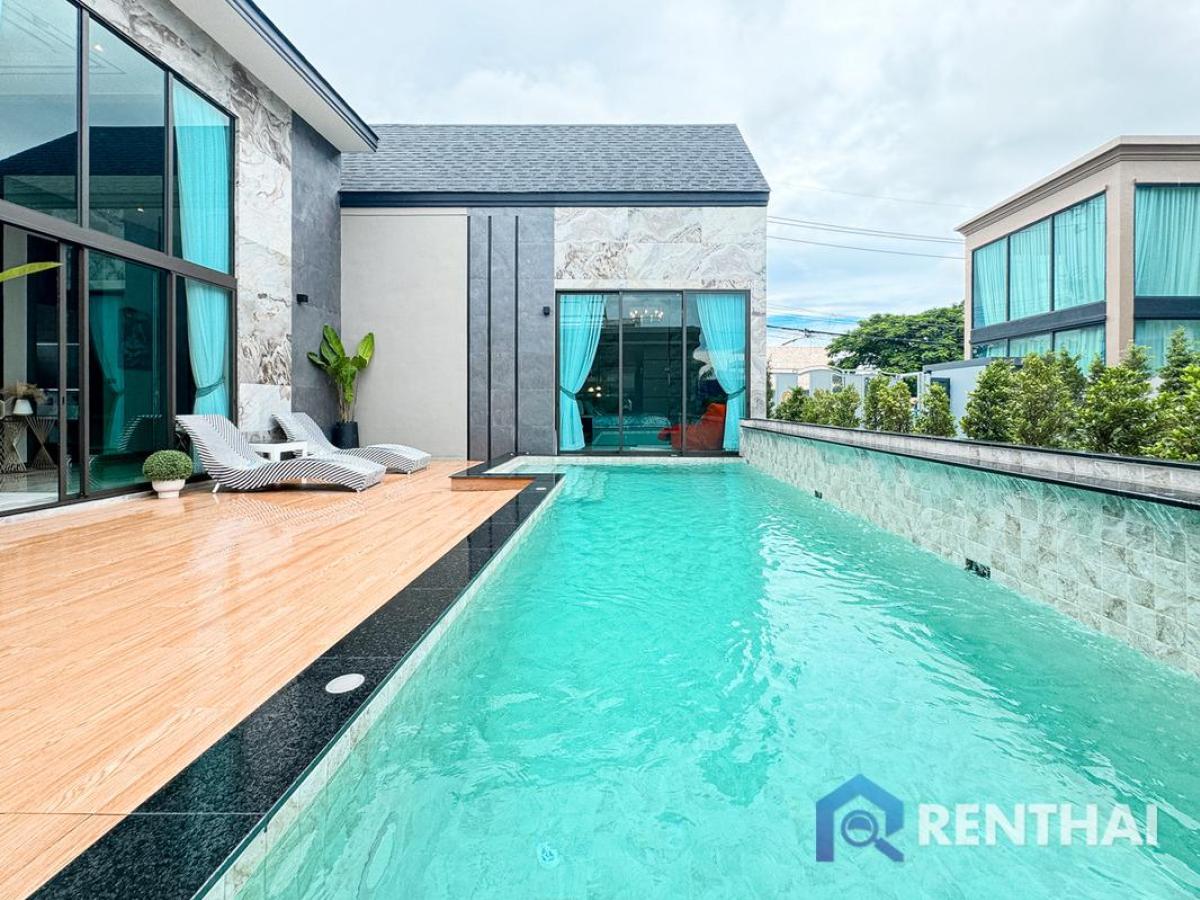 ขายบ้านพัทยา บางแสน ชลบุรี สัตหีบ : วิลล่าหรู 3 ห้องนอนพร้อมสระว่ายน้ำ ในโป่ง พัทยา