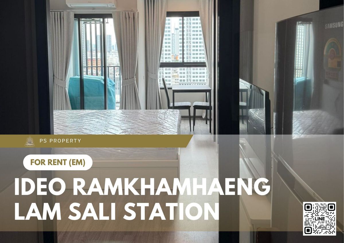 For RentCondoSeri Thai, Ramkhamhaeng Nida : For rent 📍 Ideo Ramkhamhaeng - Lam Sali Station 📍 Fully furnished and equipped, near MRT Lam Sali Intersection