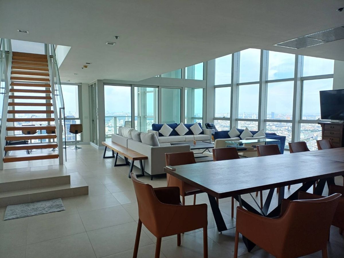 For RentCondoWongwianyai, Charoennakor : 410 sqm 3BR Duplex at The River – Two Floors