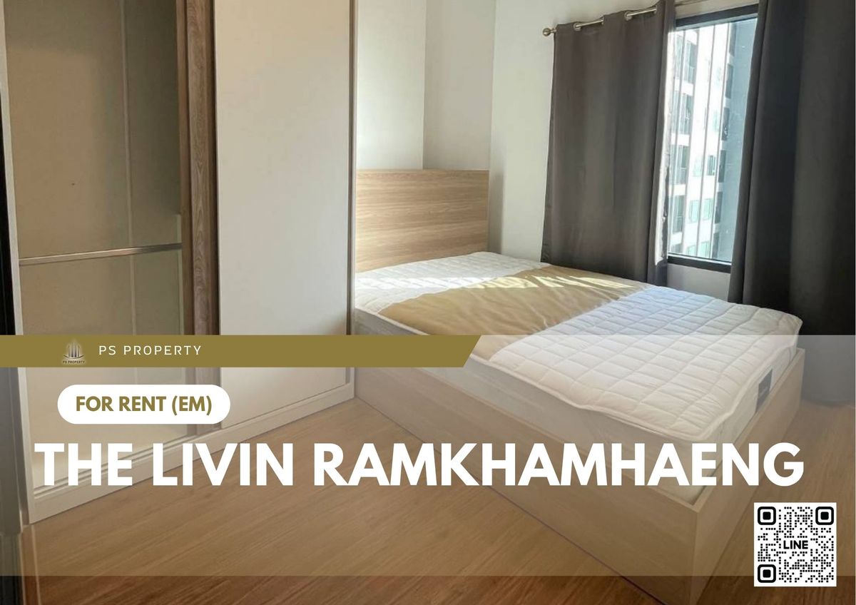 For RentCondoRamkhamhaeng, Hua Mak : For rent 📍 The Livin Ramkhamhaeng 📍 Fully furnished and equipped, near MRT Lam Sali