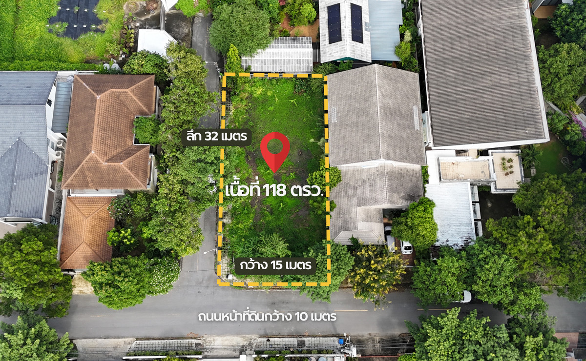 ขายที่ดินนวมินทร์ รามอินทรา : ขายที่ดินในหมู่บ้านนวธานี เสรีไทย 59  เหมาะสร้างบ้านหรู เนื้อที่ 118 ตารางวา แปลงมุม ถมแล้ว หน้ากว้าง 15 เมตร ลึก 32 เมตร