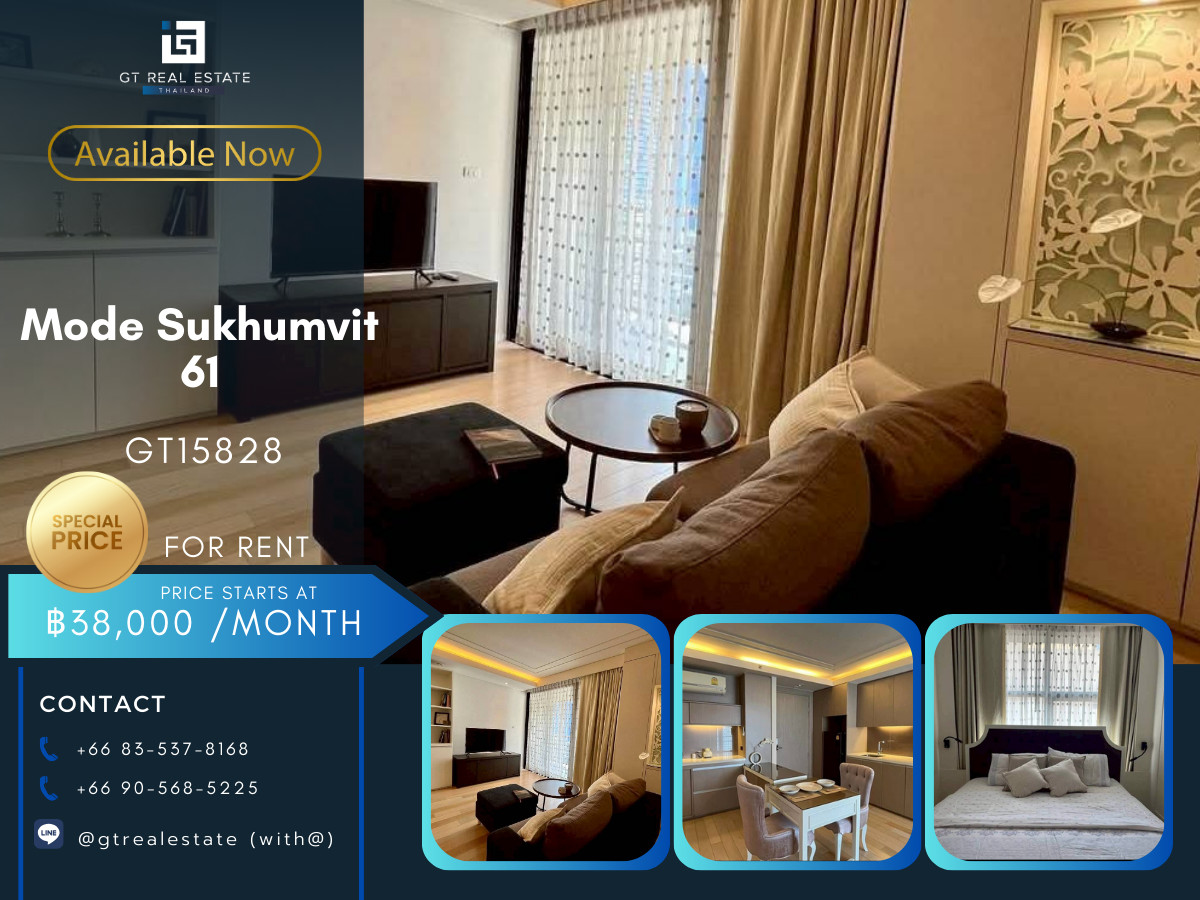 For RentCondoSukhumvit, Asoke, Thonglor : ✨ GT15828 | Condo Mode Sukhumvit 61 suitable for Japanese renters, beautiful room, convenient travel, many rooms available. Ready to move in!!