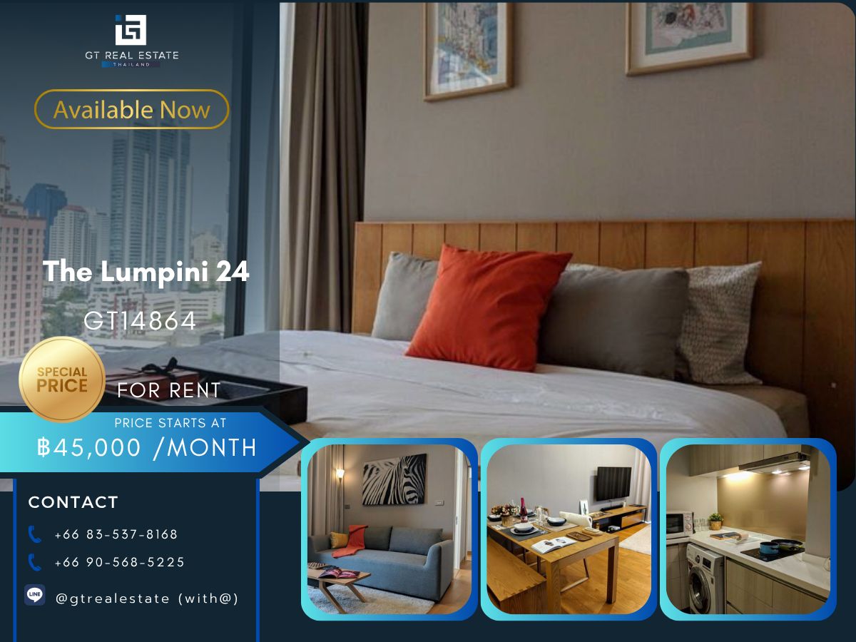 CondoSukhumvit, Asoke, Thonglor : Condo The Lumpini 24, convenient travel, near BTS, there is a shuttle, beautiful room, fully furnished, ready to move in.