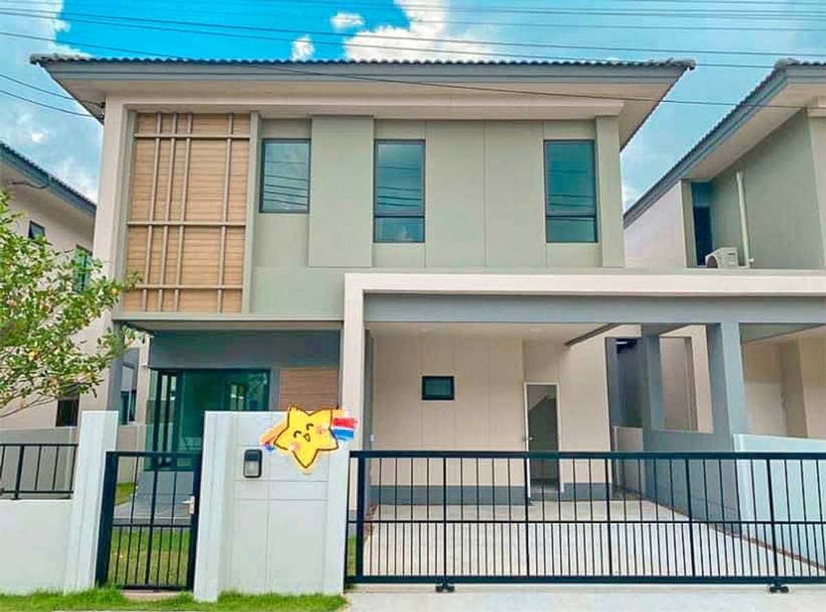 For RentHouseRama5, Ratchapruek, Bangkruai : Japanese-style house with 3 bedrooms and 3 bathrooms, fully furnished and ready to move in.