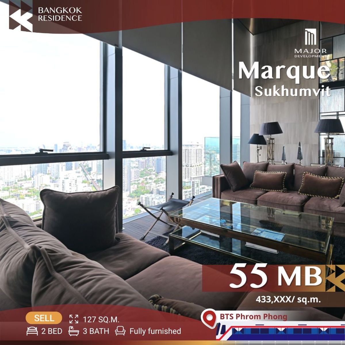 For SaleCondoSukhumvit, Asoke, Thonglor : 💎 Ultimate Luxury Unit, Special Price! Marque Sukhumvit Near BTS Phrom Phong 💎