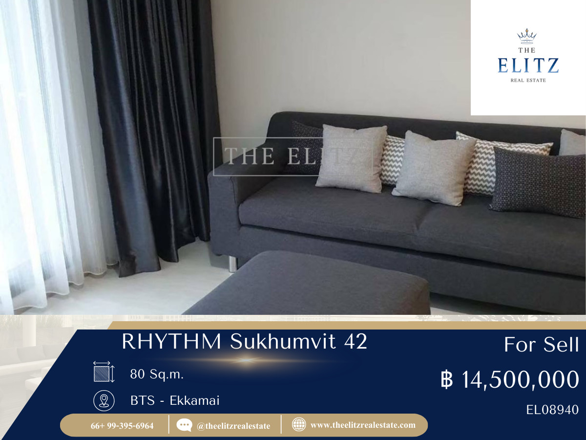 For SaleCondoSukhumvit, Asoke, Thonglor : ✨ Urgent! RHYTHM Sukhumvit 42 Rare Unit, prime location in the heart of Ekamai. Ready to transfer immediately ✔