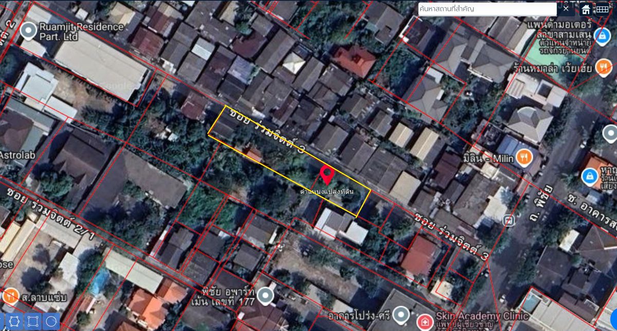 For SaleLandRama 8, Samsen, Ratchawat : Empty land for sale, 217.2 sq m, in the heart of “Dusit“, Soi Ruamchit 3, Phichai Road, brown layout, Y.8-6.