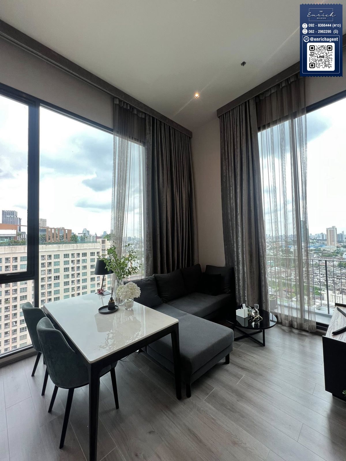 CondoSapankwai,Jatujak : 💙For rent: The Reserve Phahol-Pradipat, corner room, high ceiling, BTS Saphan Khwai💙 Tel. 062-2962295 NI // Line id : @enrichagent