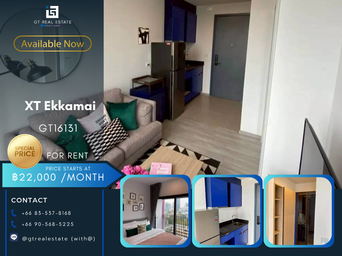 For RentCondoSukhumvit, Asoke, Thonglor : ✨ GT16131 | XT Ekkamai Condo, convenient travel, near BTS, there is a shuttle, available room, ready to move in. Hurry and reserve before the room goes!!