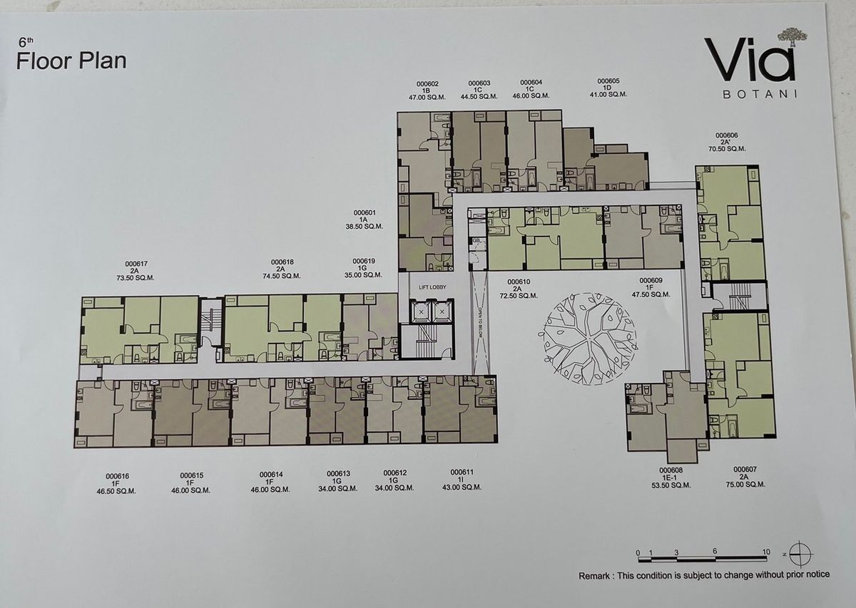 ขายคอนโดสุขุมวิท อโศก ทองหล่อ : For sale condo Via botani Sukhumvit 47 1 Bed 44.17 Sq.m (S03-2140(S)) 