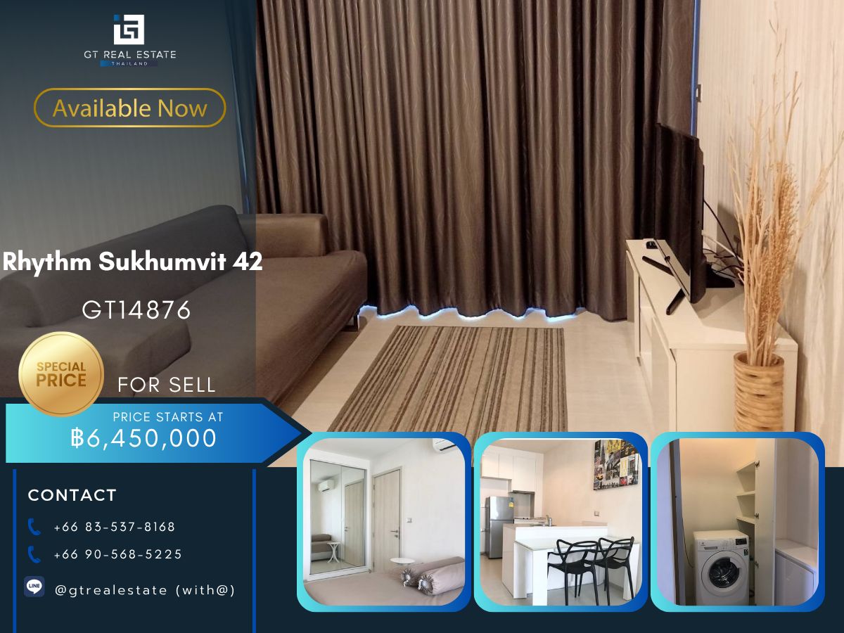 For SaleCondoSukhumvit, Asoke, Thonglor : Condo Rhythm Sukhumvit 42 for sale with tenant, good price, suitable for investors!!