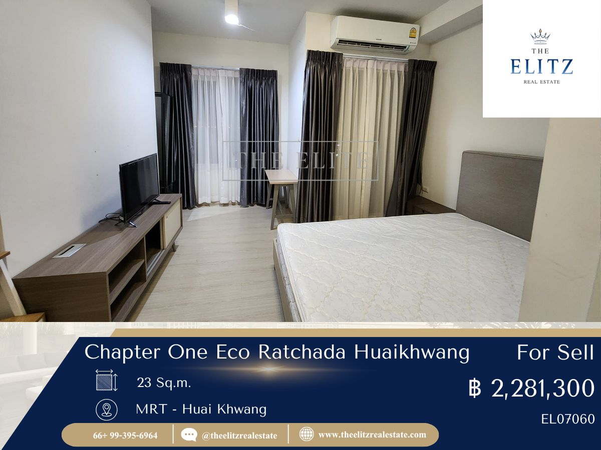 For SaleCondoRatchadapisek, Huaikwang, Suttisan : ✨ Special corner room, full city view at Chapter One Eco Ratchada – Huaikhwang Rare Deal! 💯