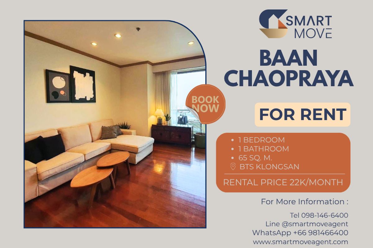 For RentCondoWongwianyai, Charoennakor : 🔥 For Rent !! river view, Resort style, big size!!🔥Code C20251000059..........Baan Chaopraya, 1 bedroom, 1 bathroom, furnished, ready to move in 📣📣